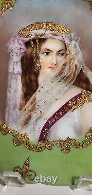 Hand Painted Haviland Cleopatra Portrait Plate Gilt Jewels Signed S. Benney 1888