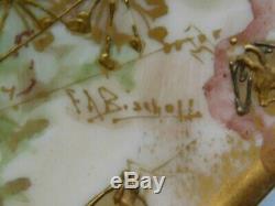Hand Painted Haviland Limoges Plate Signed FRANZ A BISCHOFF Bird Gold Bees