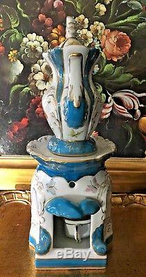Hand Painted Limoges Porcelain Tisaniere Veilleuse Tea Pot OOAK