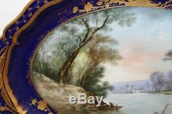 Hand Painted Porcelain French Tray Landscape Signed G. Laly Limoges S. G. C. 1920
