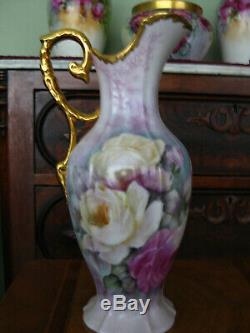 Hand Painted Roses Tankard Vase 14