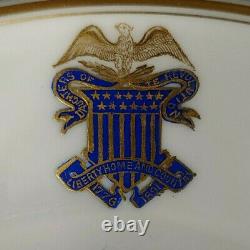 Handpainted Limoges France Daughters of the Revolution Flag Plate 1891 mAAA