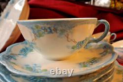 Haviland Limoges 27 pc HAND PAINTED'Forget Me Nots' Lunchon Set (Star No. 5)