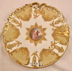 Haviland Limoges Cabinet Plate, Hand Painted, Reticulated, Richly Gilded
