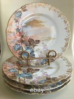 Haviland Limoges Diner Plates Floral Blue Roses Set Of 4