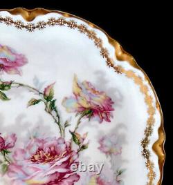 Haviland Limoges Double Gold Plate Pink Roses H1599