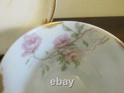 Haviland Limoges France Baltimore Rose Hand Painted Cup And Saucer