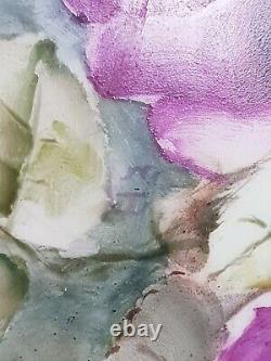 Haviland Limoges France Hand Painted Cabinet Plate Purple Roses Geraldic Design