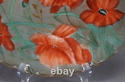Haviland Limoges Hand Painted Red Poppies & Gold 13 Inch Charger Plate