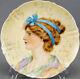 Haviland Limoges Hand Painted Signed Hf Benners Lady Portrait 8 1/2 Inch Plate