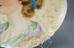 Haviland Limoges Hand Painted Signed HF Benners Lady Portrait 8 1/2 Inch Plate