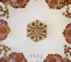 Haviland Limoges Plate Pink Gold Overlay Cleo Blank Reticulated Hand Painted