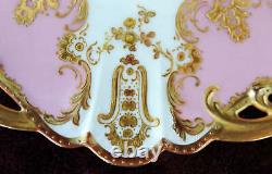 Haviland Limoges Plate Pink Gold Overlay Reticulated Hand Painted Cleo Blank