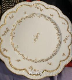 Haviland Limoges White and Hand Painted 22k Gilded Plate Angels Poss Late 1890's
