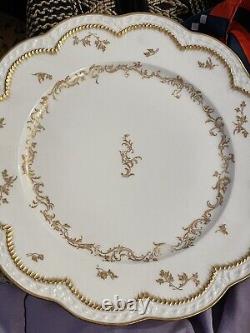 Haviland Limoges White and Hand Painted 22k Gilded Plate Angels Poss Late 1890's