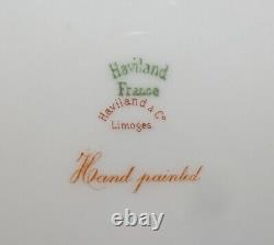 Haviland Signed Dessert / Salad 9 Plates Factory Decorated Hand Painted Berton