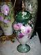 Huge Limoges Urn With Reticulated Cover Hand Painted Roses Restored