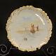 Jpl Pouyat Limoges Plate Hand Painted A. J. C. Ii Sailboats Withgold Dated 5/11/1898