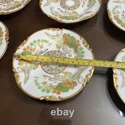 JP Limoges France Antique Floral Gold Dessert Plate Set Of 6 Circa 1851 6.5