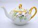 Jp Limoges France Antique Hand Painted Daisy Signed Teapot