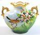 Jp Limoges France Antique Hand Painted Wild Rose Bird Handled Vase