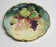 Jp Limoges France Hand Painted Plate Charger Large Raised Gold 12 Grapes Leaves