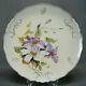 Jp Limoges Hand Painted Signed Jp Wernig Purple & White Clematis & Gold Charger
