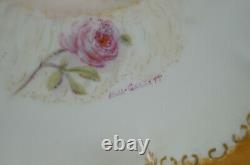 JP Limoges Hand Painted Signed MM Garrett Edwardian Lady & Gold Portrait Plate