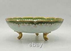 J. P. Limoges Hand-Painted Footed Bowl with Gold Accents