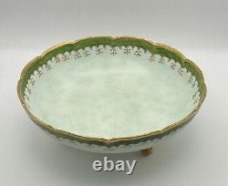 J. P. Limoges Hand-Painted Footed Bowl with Gold Accents