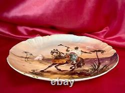 Jean Pouyat Limoges Hand Painted Orientalist Plate Charger Bedouin Riding Horse