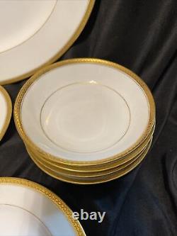 LARGE Antique Haviland LIMOGES France Platter 4 Small Plates And Bowls Gold Gilt