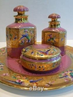 LE TALLEC PARIS Handpainted Limoges France Porcelain Dresser Vanity Set