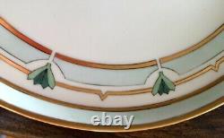 LIMOGES ART DECO HAND-PAINTED COFFEE/CHOCOLATE SET with TRAY 1925 dated, signed