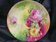 Limoges Coronet Hand Painted Pink Orange Roses Plate Charger Rancon 1908-1914