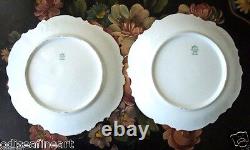 LIMOGES FRANCE Coiffe Plates 1891-1914 Hand Painted Flowers Gold Trim