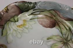 LIMOGES FRANCE HAND PAINTED Water Lilies Bowl Signed Dated 1896 VERY RARE ITEM