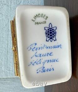 LIMOGES FRANCE NAPOLEONIC GOLDEN BEE HAND PAINTED PORCELAIN TRINKET BOX Bottles