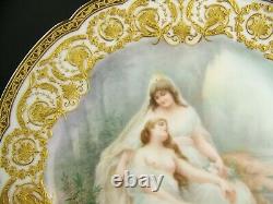 LIMOGES HANDPAINTED NUDE Ondines Repos RAISED GOLD GILD PLATE FOR TIFFANY & CO