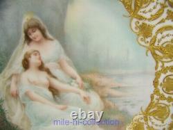 LIMOGES HANDPAINTED NUDE Ondines Repos RAISED GOLD GILD PLATE FOR TIFFANY & CO