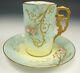 Limoges Hand Painted Raised Roses Daisy Demitasse Chocolate Cup & Saucer E