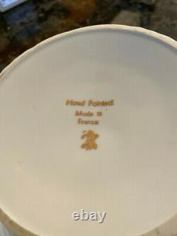 LIMOGES Hand Painted Gold Rose Porcelaine De France 11 Pedestal Cake Plate Rare