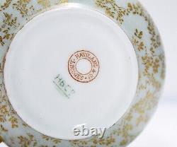 LIMOGES Haviland & Co. France Hand Painted Gilt Leaves Porcelain Cup & Saucer