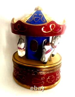 LIMOGES ROCHARD Made in France & Hand Painted Carousel Collectible Box