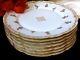 Limoges T&v France Signed Hand Painted 22k Gold Dinner Plate Set Of 7 100 Yrs