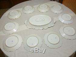 LIMOGE PORCELAIN WithGOLD TRIM PLATES AND PLATTER HAND PAINTED BIRDS BY HENRY