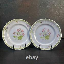 LOT (10 pc) Vintage Longchamp Mon Jardin Hand painted Plates, Limoges France