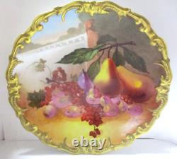 LS&S Limoges Hand Painted Signed C. Bec Fruit & Gold Rim 12 Charger/Wall Art