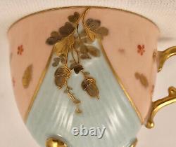 L S & S Limoges Demitasse Cup & Saucer, Hand Painted, Footed