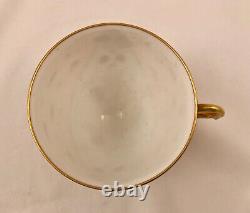 L S & S Limoges Demitasse Cup & Saucer, Hand Painted, Footed